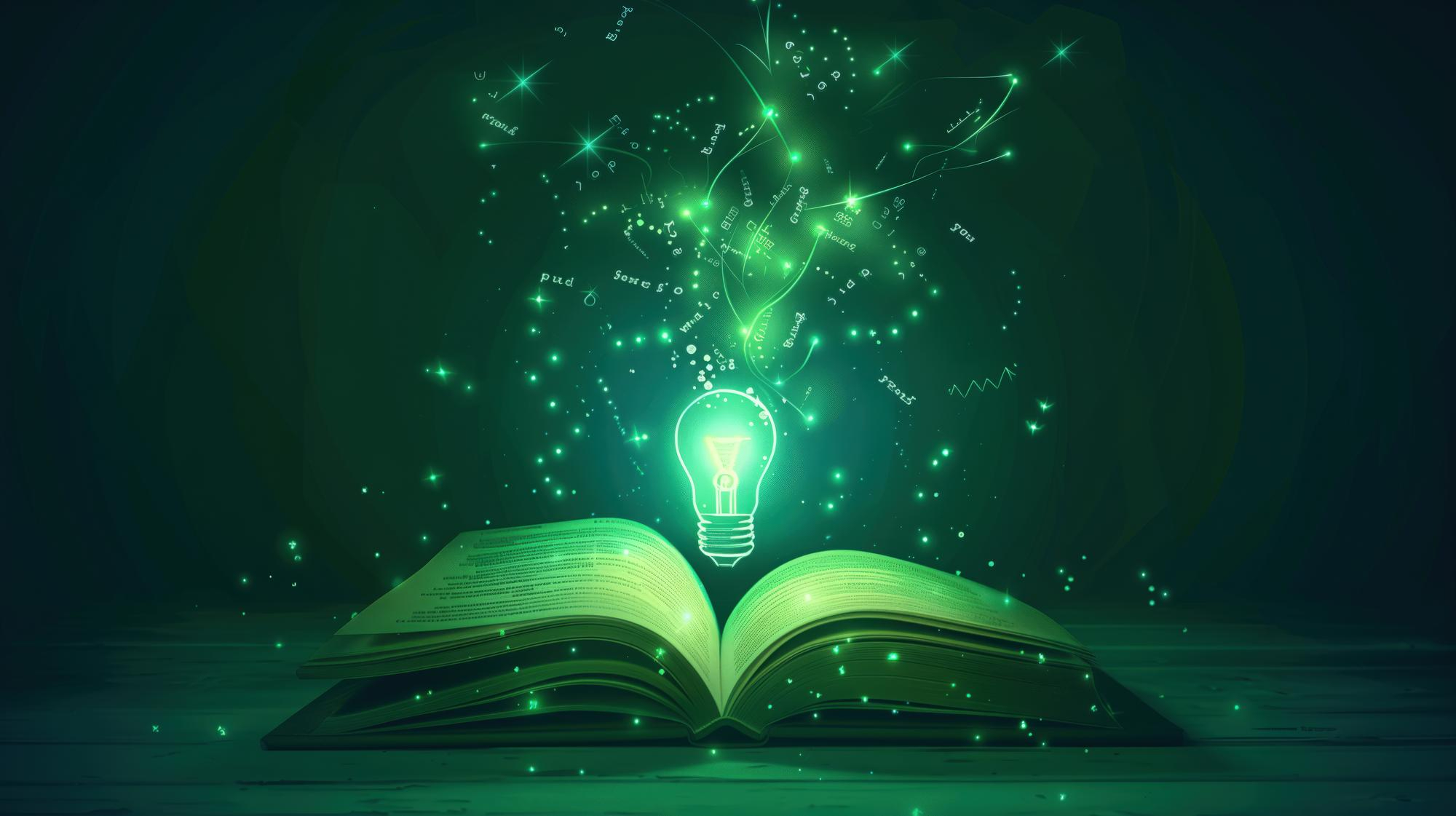 Image of a light bulb on a book